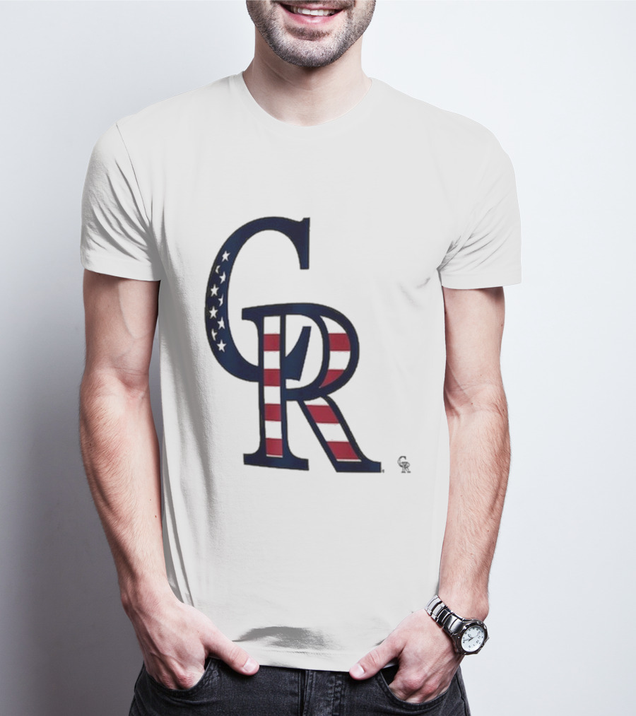 Colorado Rockies Patriotic Stars And Stripes 4th Of July T-Shirt