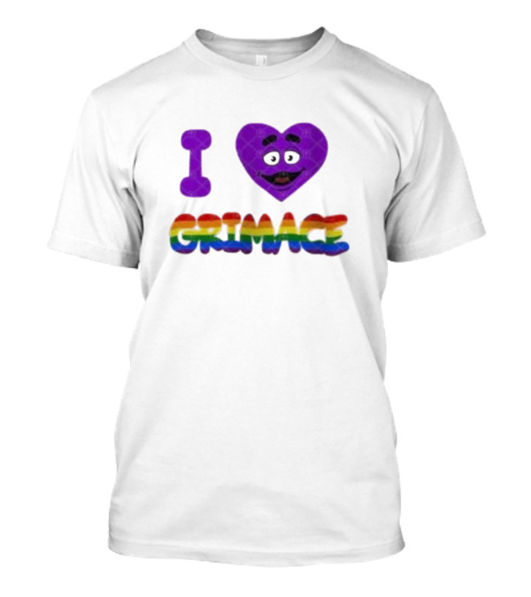 I Love Grimace Pride 2024 Rainbow Theme Grimace Face T-Shirt