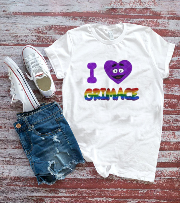 I Love Grimace Pride 2024 Rainbow Theme Grimace Face T-Shirt