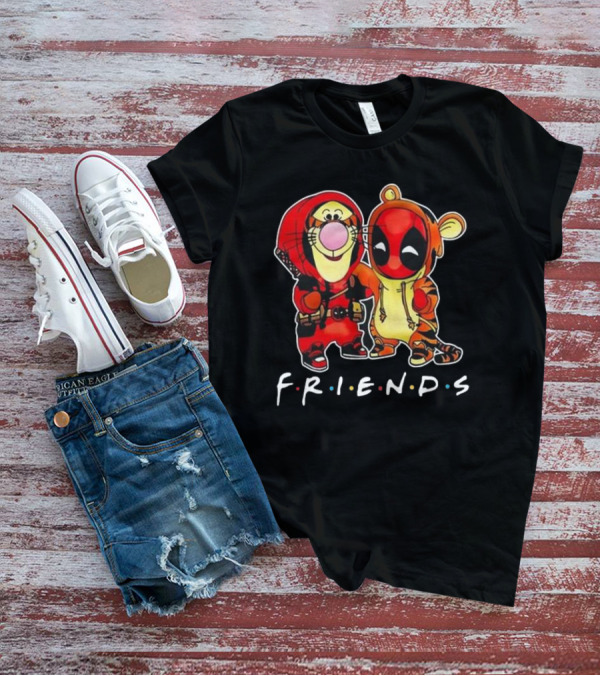 Friends Disney Winnie The Pooh Tigger And Deadpool T-Shirt