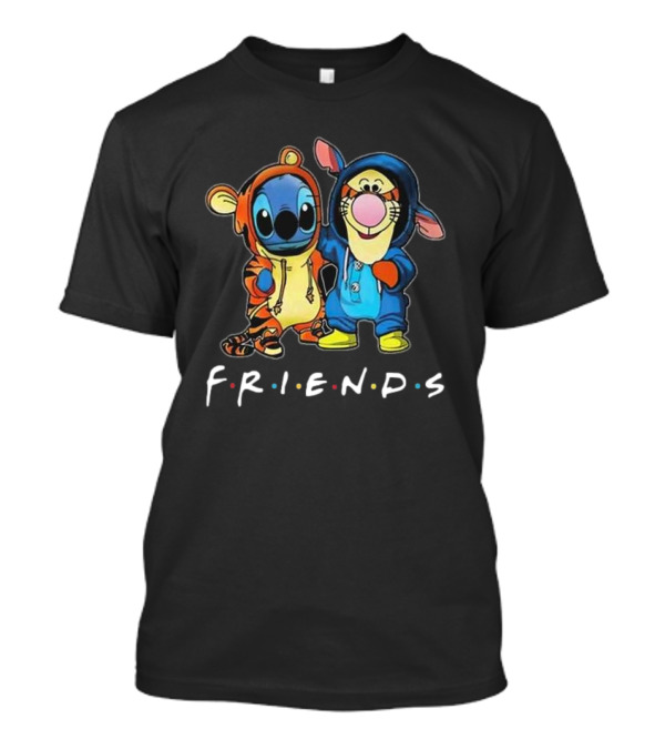 Winnie The Pooh Tigger And Stitch Friends Disney F.R.I.E.N.D.S Hoodie Characters T-Shirt