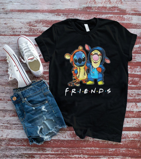 Winnie The Pooh Tigger And Stitch Friends Disney F.R.I.E.N.D.S Hoodie Characters T-Shirt