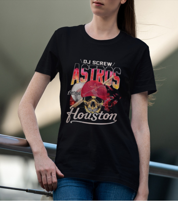 DJ Screw Astros Skull Baseball Houston T-Shirt