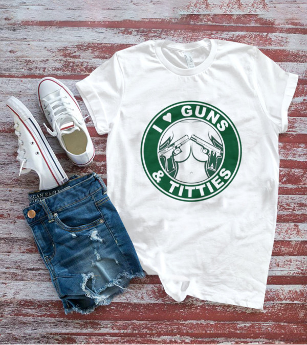 I Love Guns And Titties Pistols Logo Circle T-Shirt
