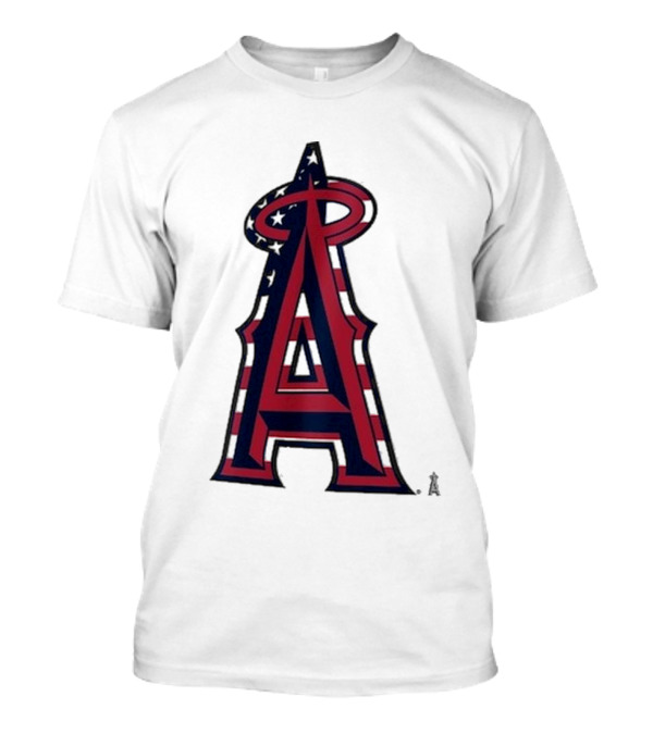 Los Angeles Angels Red Blue Stars And Stripes Logo 4th Of July T-Shirt