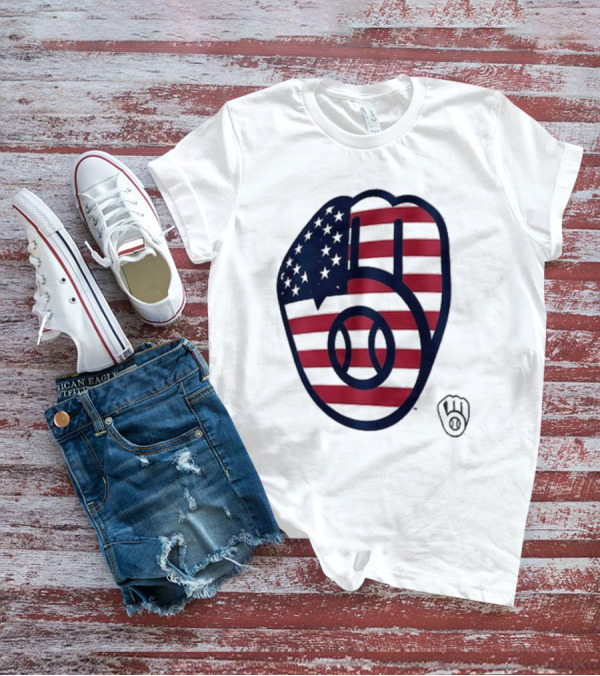 Milwaukee Brewers American Flag Themed 4th Of July T-Shirt