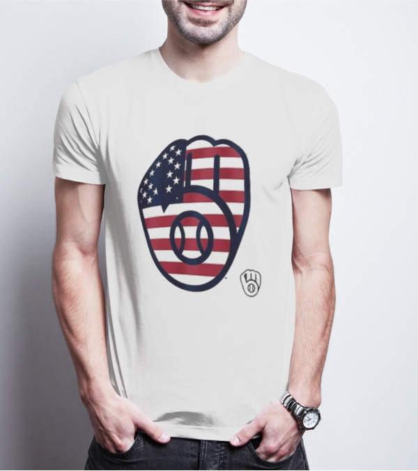 Milwaukee Brewers American Flag Themed 4th Of July T-Shirt