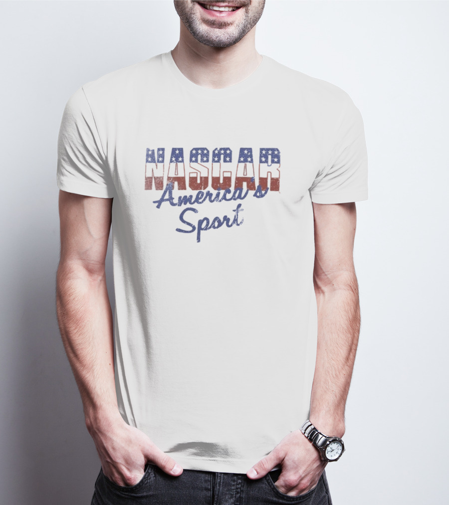 NASCAR America's Sport Patriotic Stars And Stripes Racing T-Shirt