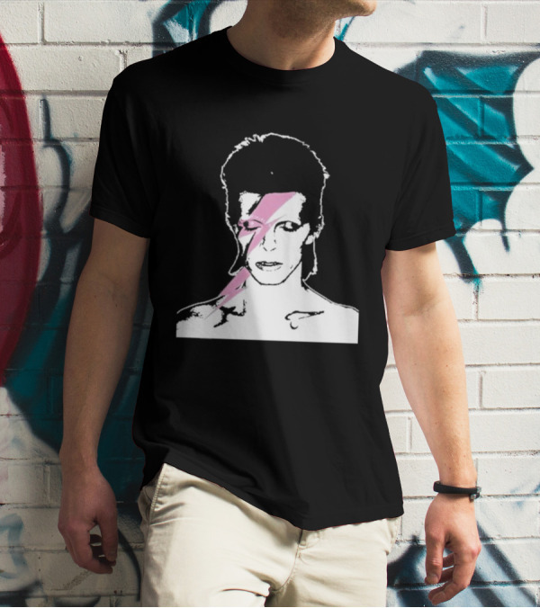 Ziggy Stardust Pink Lightning Bolt Iconic Tribute Carrie Bradshaw Connection T-Shirt