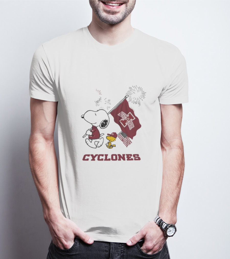 Snoopy Woodstock Iowa State Cyclones Football 4th Of July T-Shirt