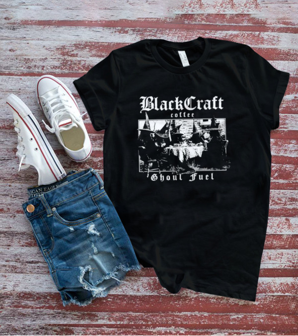 Black Craft Coffee Ghoul Fuel Witches Tea Party Scene T-Shirt