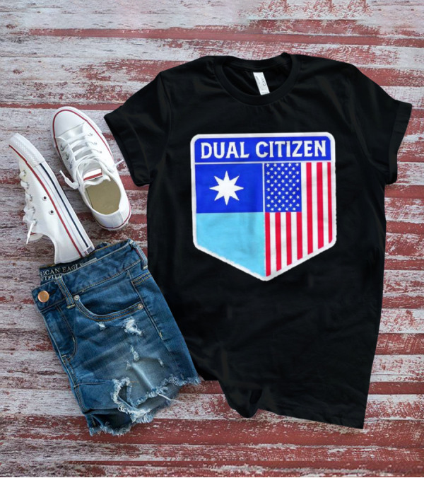 Dual Citizen Of Minnesota And USA Flag Badge T-Shirt