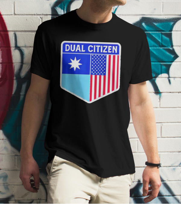 Dual Citizen Of Minnesota And USA Flag Badge T-Shirt