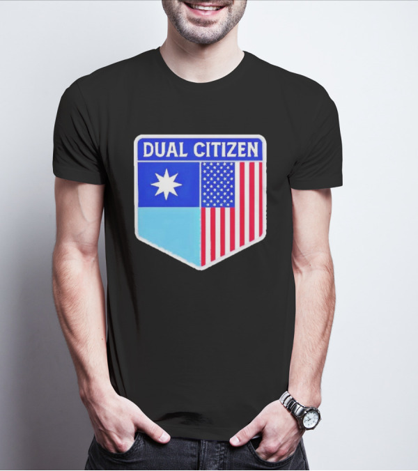 Dual Citizen Of Minnesota And USA Flag Badge T-Shirt