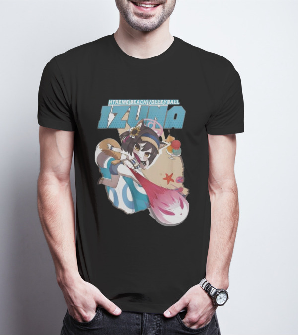 Izuna’s Xtreme Beach Volleyball Anime Character With Beach Elements T-Shirt
