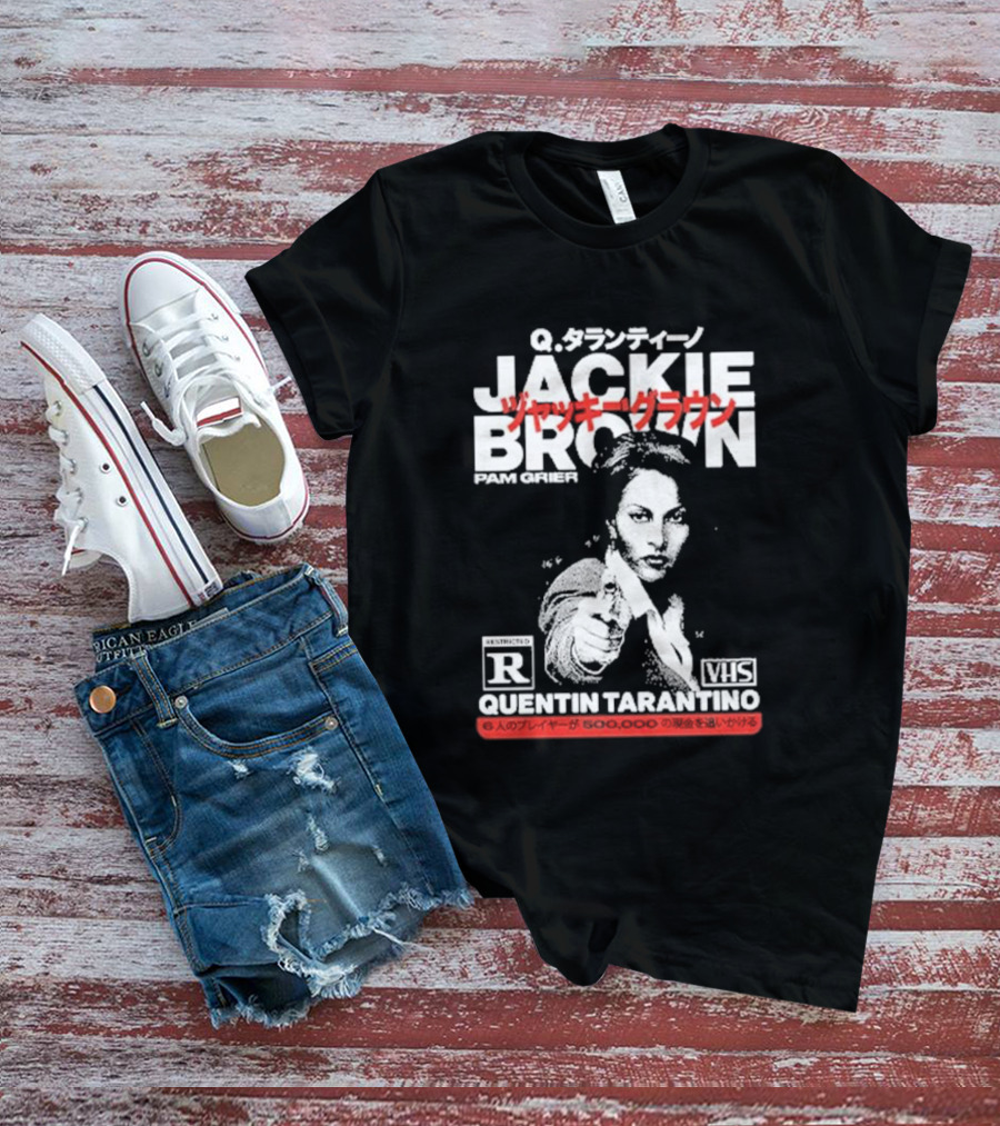 Jackie Brown Pam Grier Quentin Tarantino VHS Restricted R Q T-Shirt