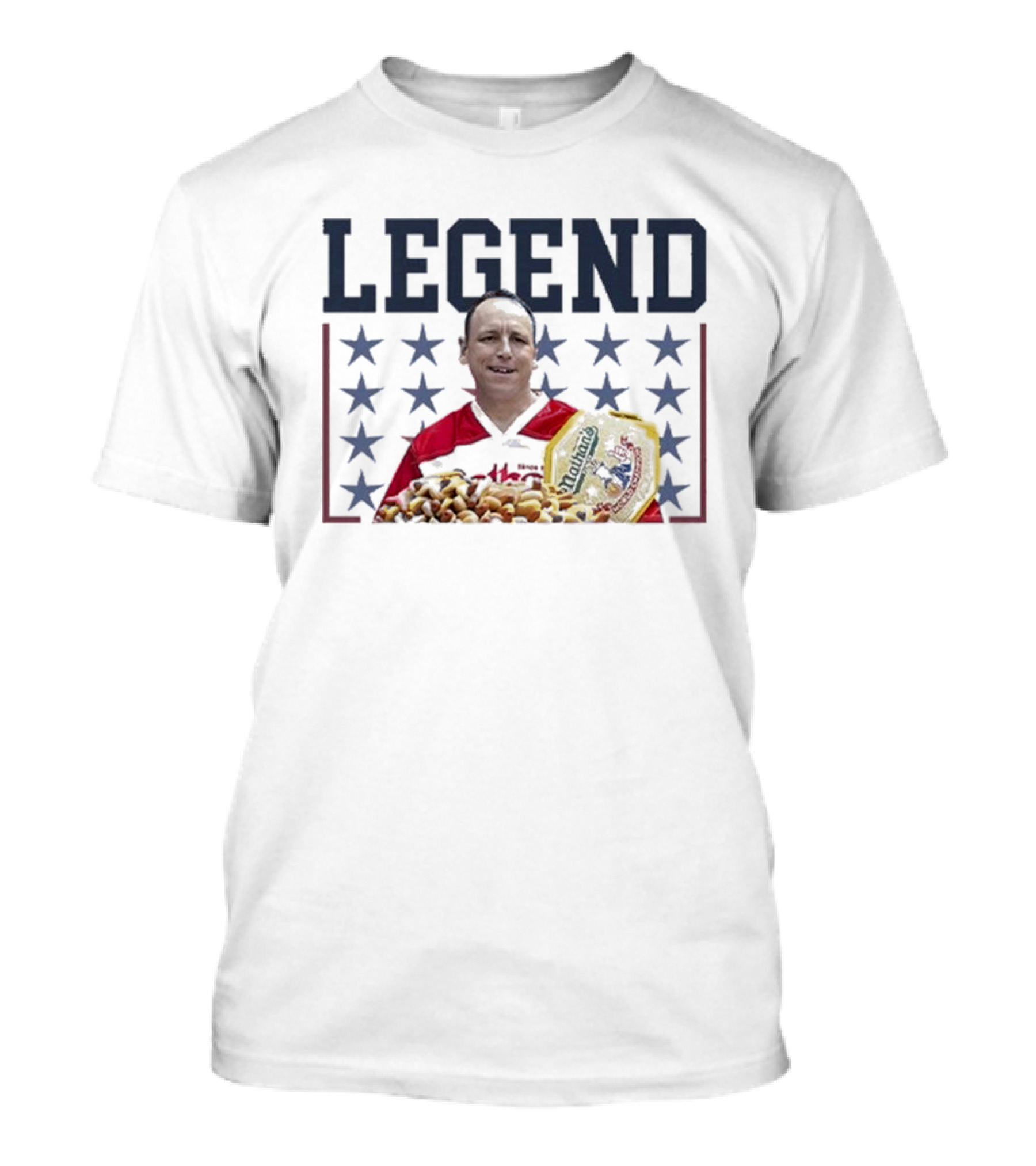 Legend Joey Chestnut 4th Of July Nathans Hot Dog Champion T-Shirt