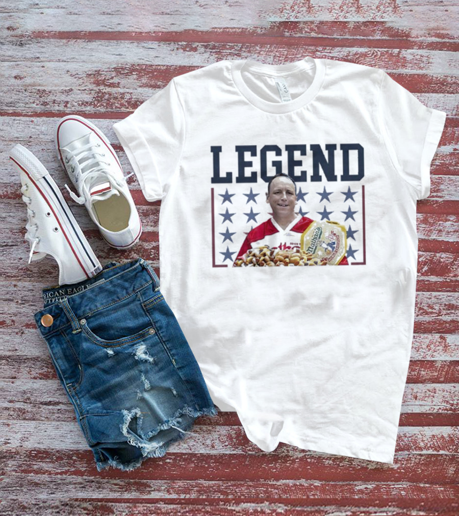 Legend Joey Chestnut 4th Of July Nathans Hot Dog Champion T-Shirt