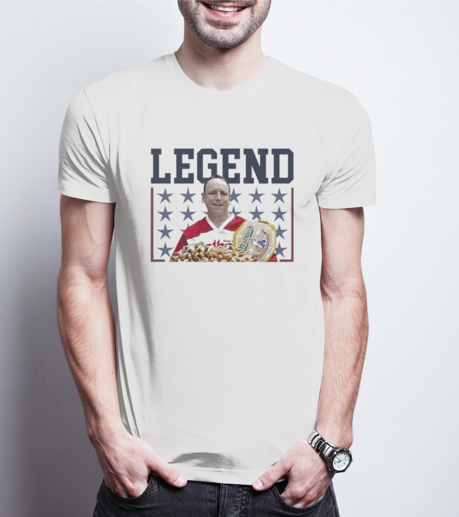 Legend Joey Chestnut 4th Of July Nathans Hot Dog Champion T-Shirt