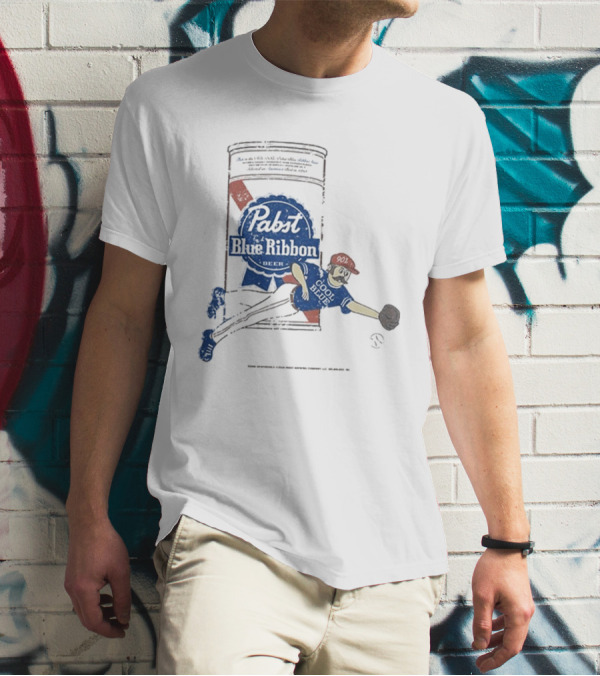 Memphis Redbirds 901 Pabst Blue Ribbon Baseball Can Catcher T-Shirt