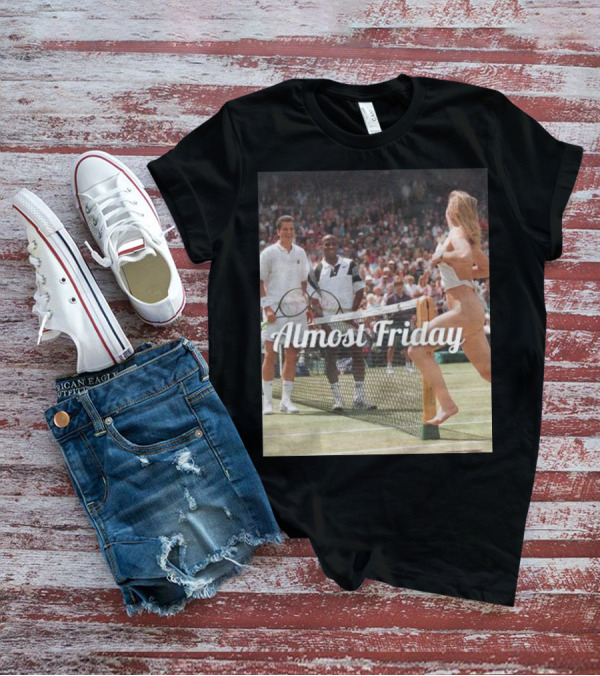 Almost Friday Tennis Court Streaker Wimbledon Scene T-Shirt