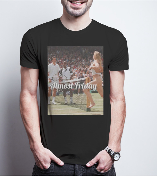 Almost Friday Tennis Court Streaker Wimbledon Scene T-Shirt