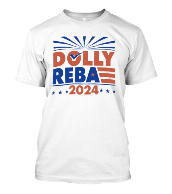 Dolly Reba 2024 Stars Stripes Blue Red Checkmark T-Shirt