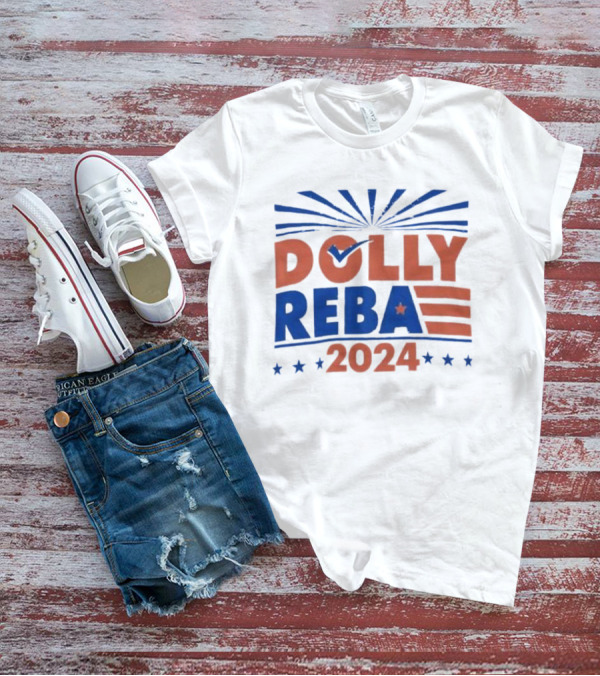 Dolly Reba 2024 Stars Stripes Blue Red Checkmark T-Shirt