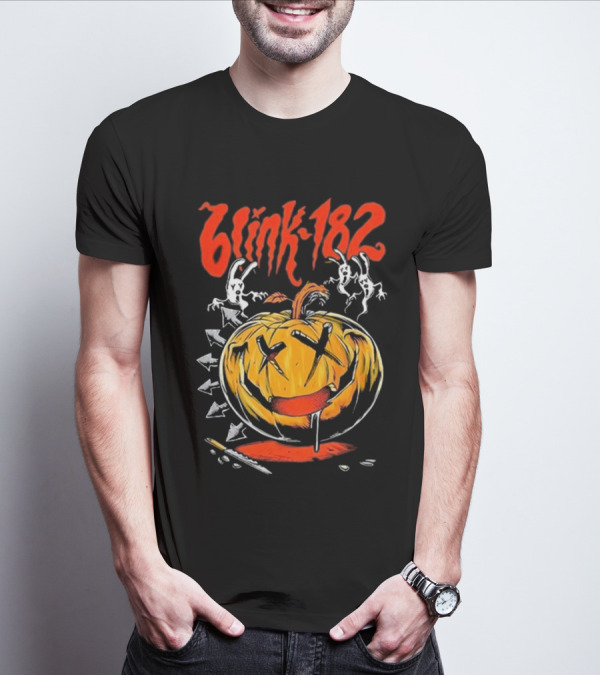 Blink-182 Halloween Pumpkin With Ghosts And Arrows T-Shirt