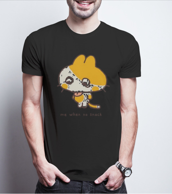 Me When No Snack Cute Cartoon Cat Image T-Shirt