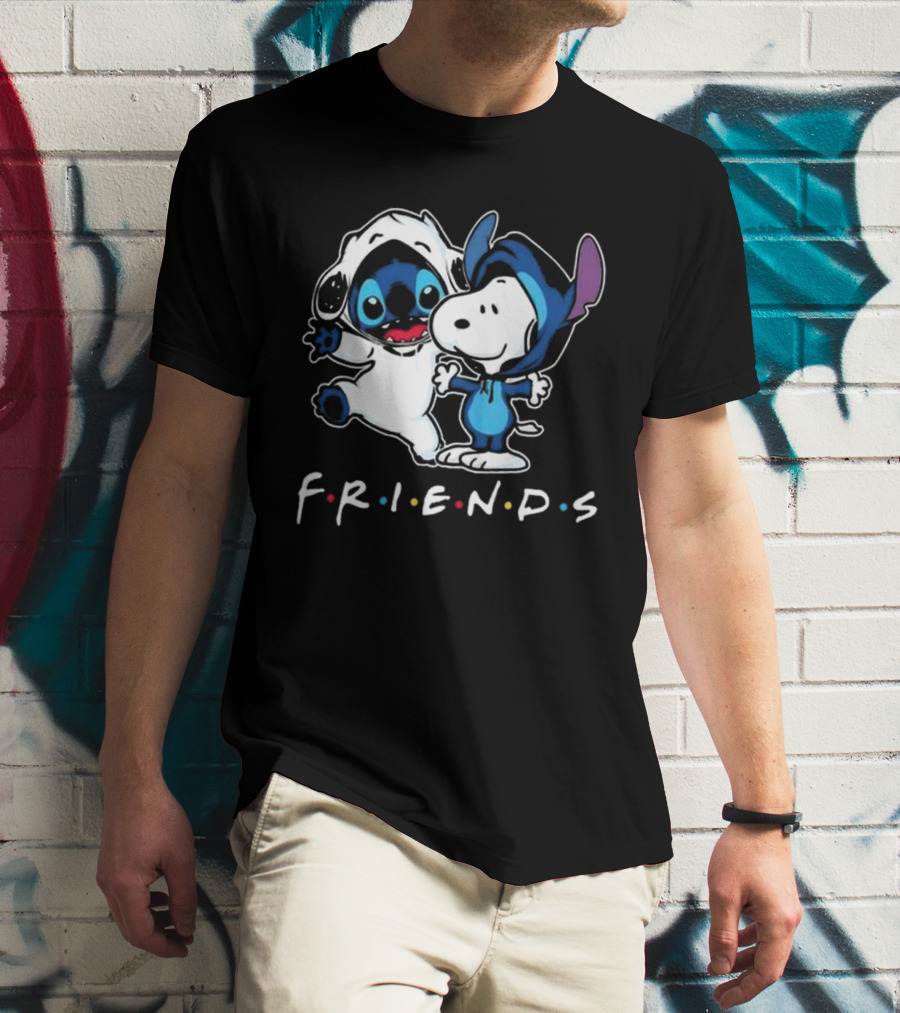 Stitch And Snoopy Peanuts Friends Disney Collaboration T-Shirt