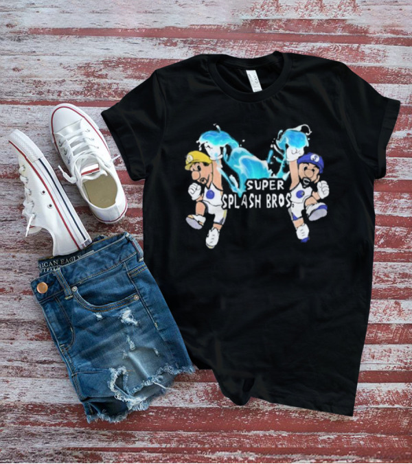 Super Splash Bros Steph Curry And Klay Thompson Mario Themed Basketball Duo T-Shirt