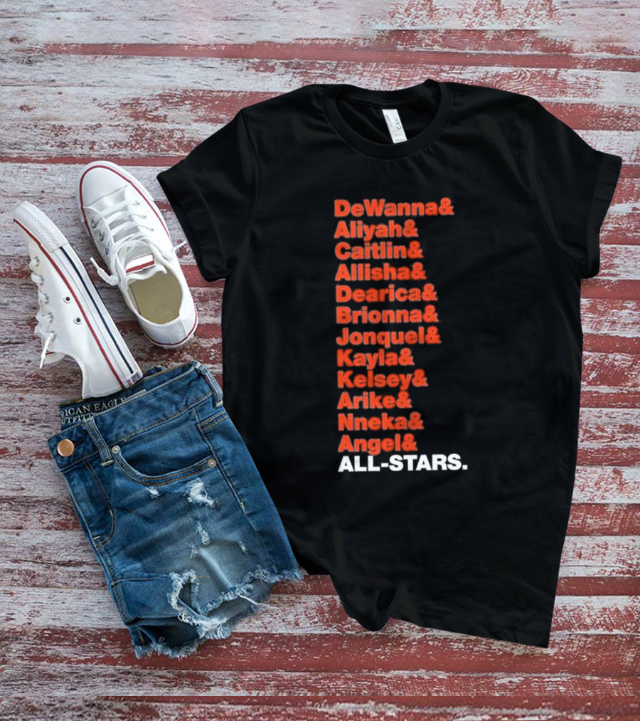 DeWanna Aliyah Caitlin Allisha Dearica Brionna Jonquel Kayla Kelsey Arike Nneka Angel 2024 All-Stars WNBPA T-Shirt