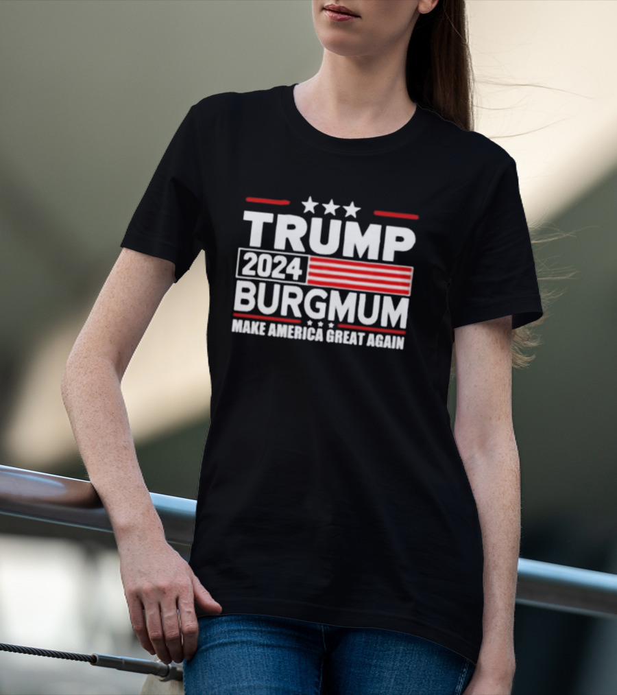 Trump 2024 Burgum Make America Great Again Stars Stripes T-Shirt