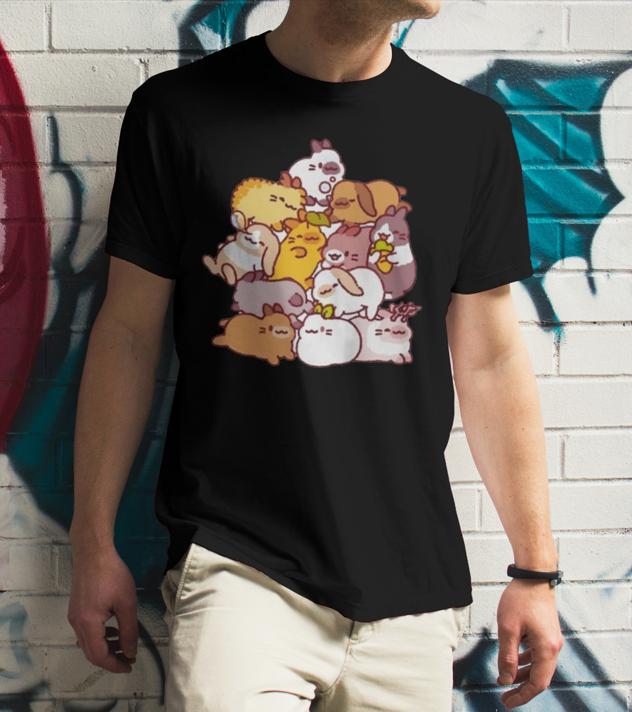 Bunny Pile Usagi Shima Cozy Rabbit Stack T-Shirt