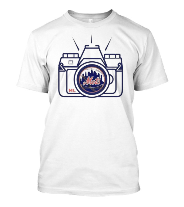 New York Mets Camera Logo With Skyline And Bridge M.L T-Shirt