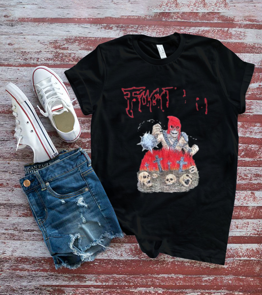 Fugitivetx Mace Guy With Skulls And Crosses T-Shirt