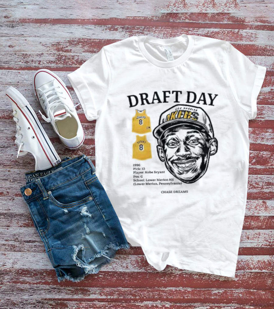 Draft Day 1996 Kobe Bryant Los Angeles Lakers Lower Merion Chase Dreams T-Shirt