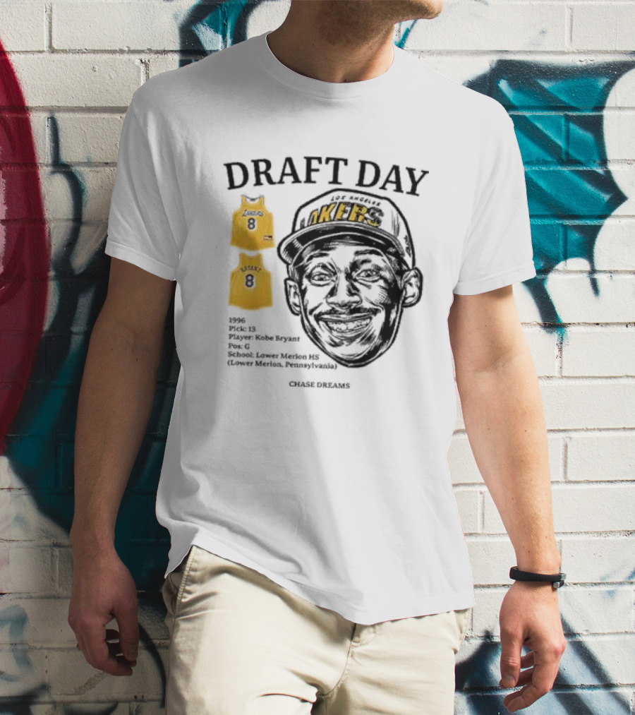 Draft Day 1996 Kobe Bryant Los Angeles Lakers Lower Merion Chase Dreams T-Shirt