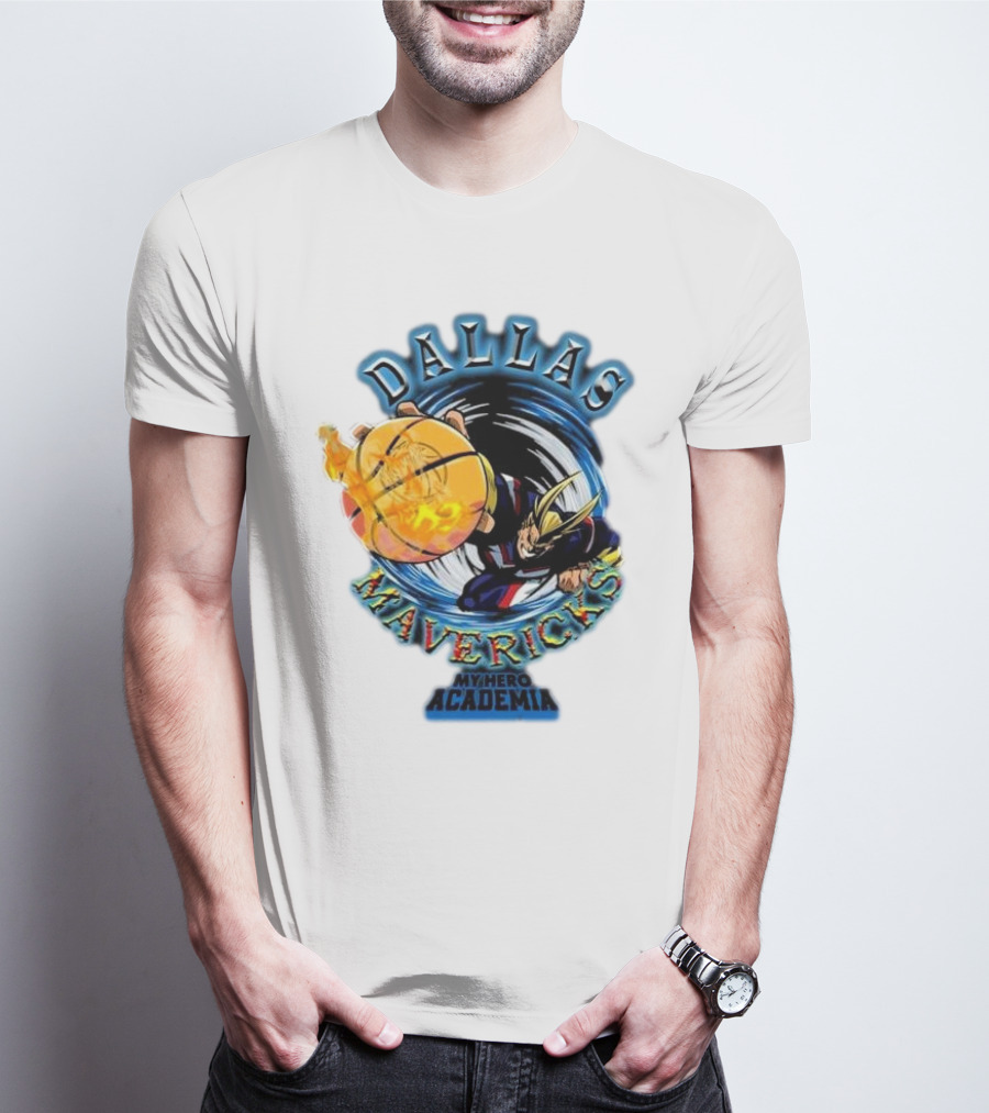 Dallas Mavericks My Hero Academia All Might NBA Collaboration T-Shirt