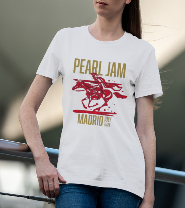 Pearl Jam Madrid Concert July 11 2024 Featuring Villy Villain T-Shirt