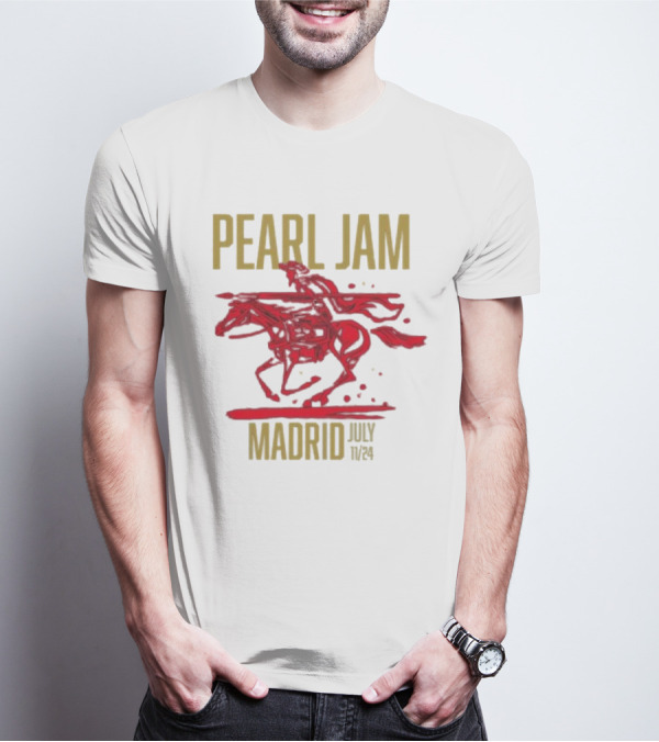 Pearl Jam Madrid Concert July 11 2024 Featuring Villy Villain T-Shirt