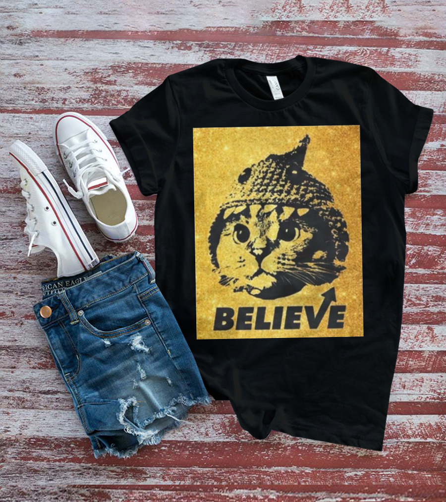 Believe Shark Cat Solana Gold T-Shirt