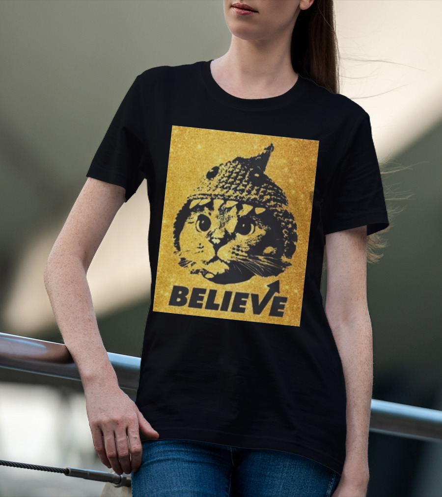 Believe Shark Cat Solana Gold T-Shirt