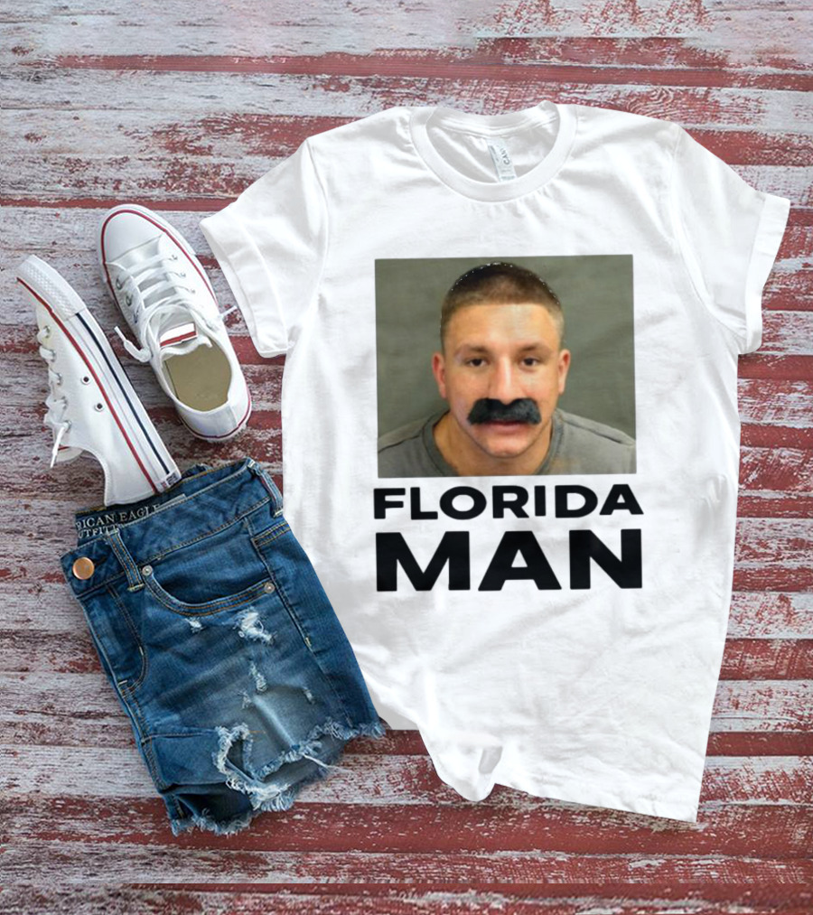 Stevewilldoit Florida Man Image Black Mustache Face T-Shirt