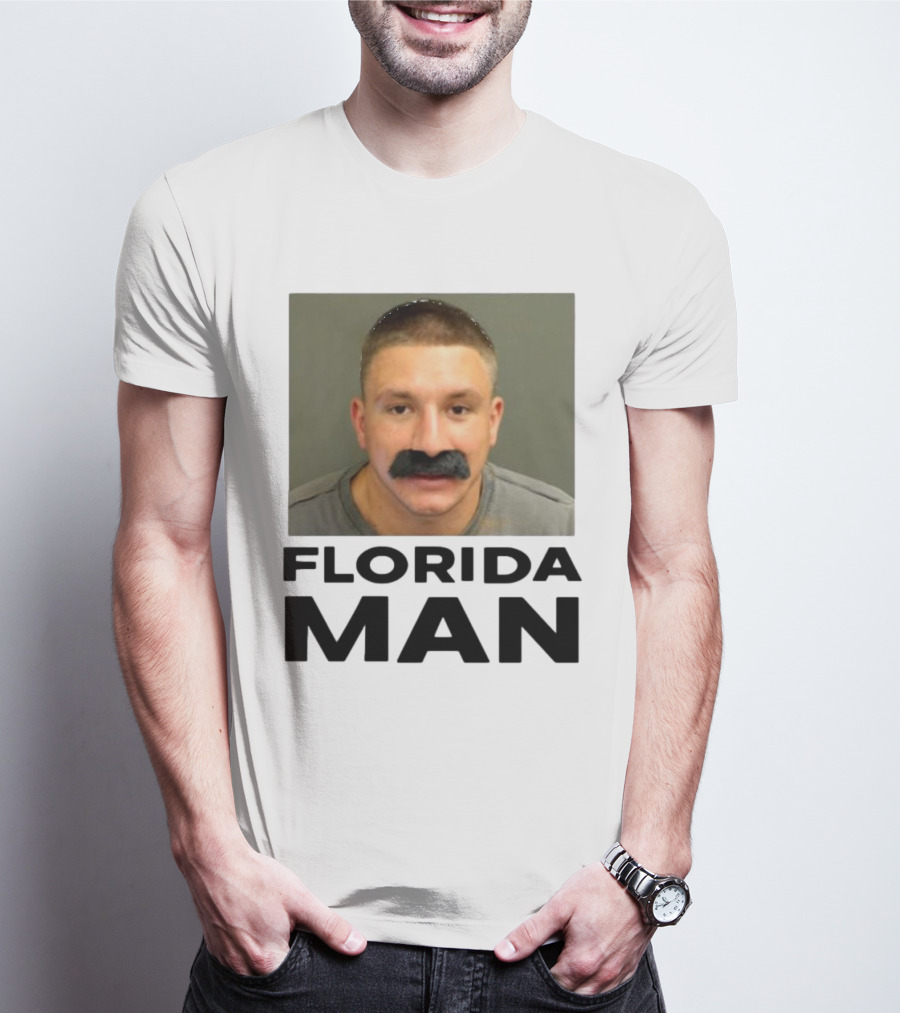 Stevewilldoit Florida Man Image Black Mustache Face T-Shirt