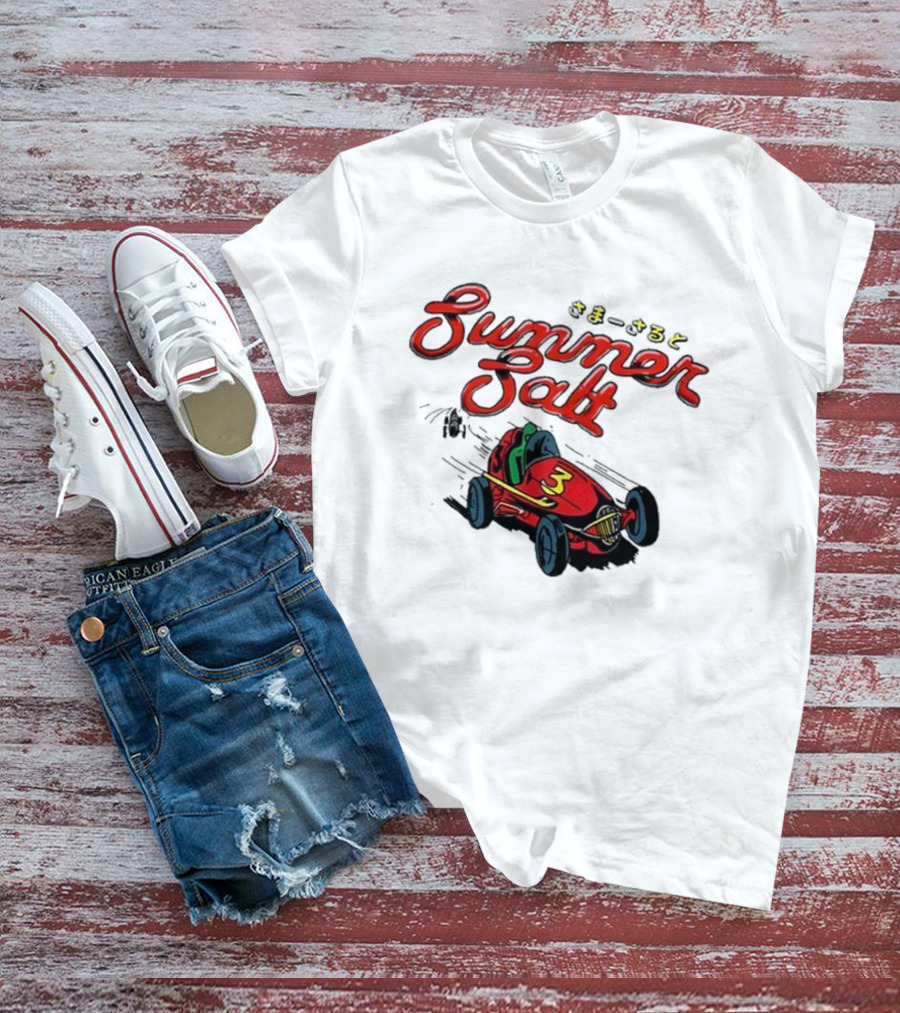 Summer Salt Race Car 2024 Vintage Style Racing Number Three T-Shirt