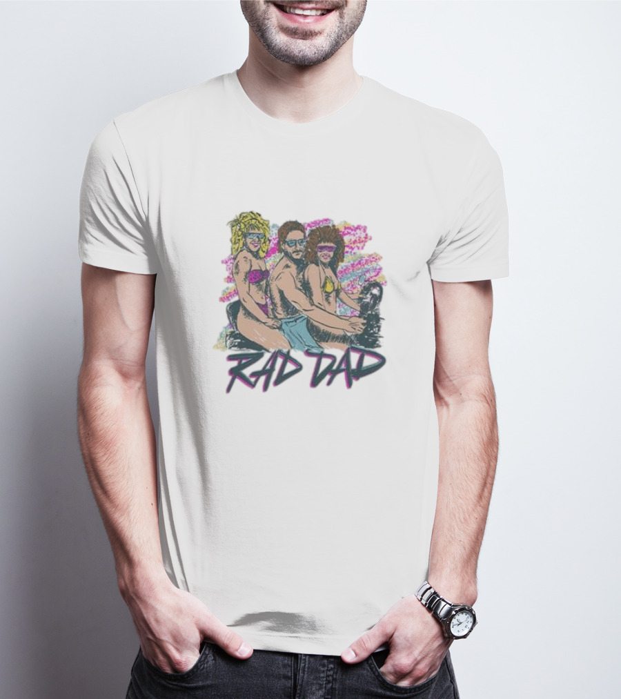 Rad Dad Retro Motorcycle Adventure Fun T-Shirt