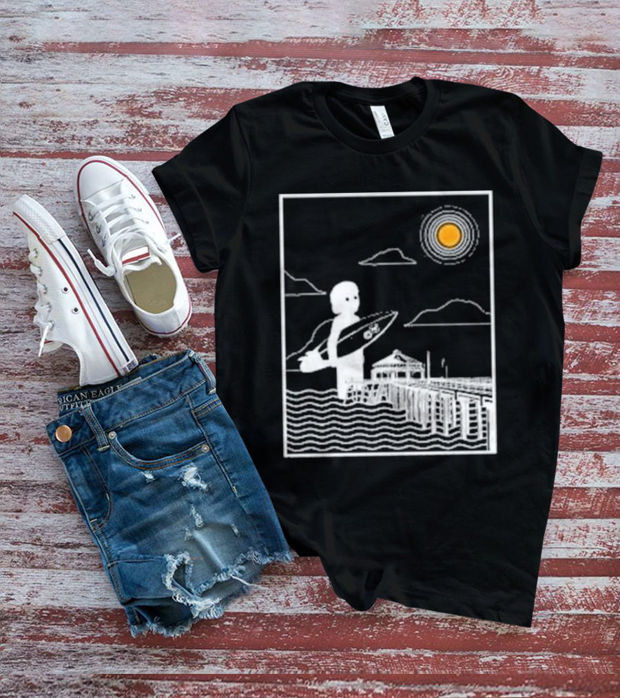 William Black Surfing Pier Orange County Sunset T-Shirt