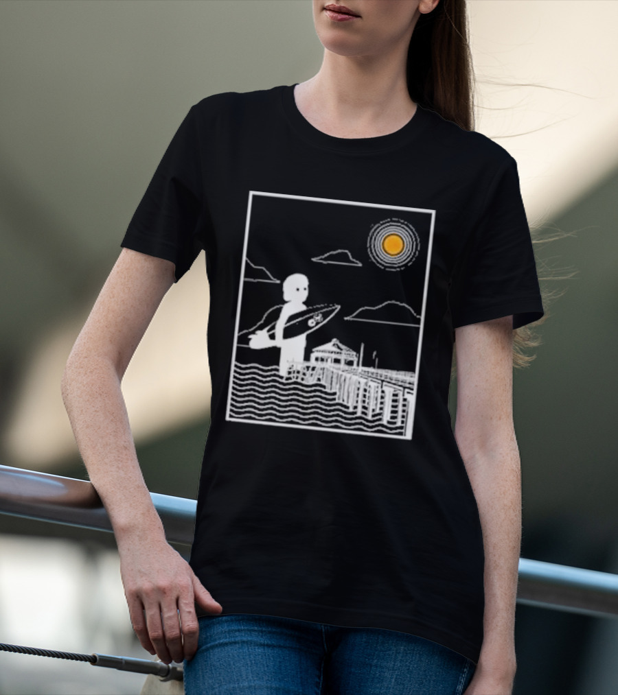 William Black Surfing Pier Orange County Sunset T-Shirt